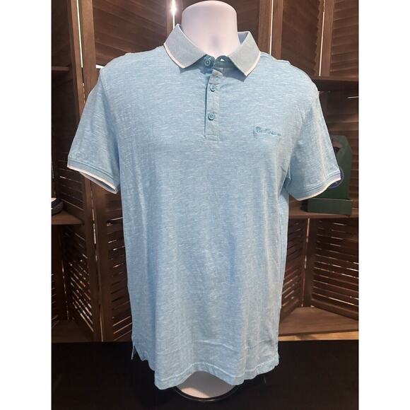Ben Sherman Men’s Small Short Sleeve Norse Blue Pattern Polo NWT MSRP - $79 - Picture 1 of 4